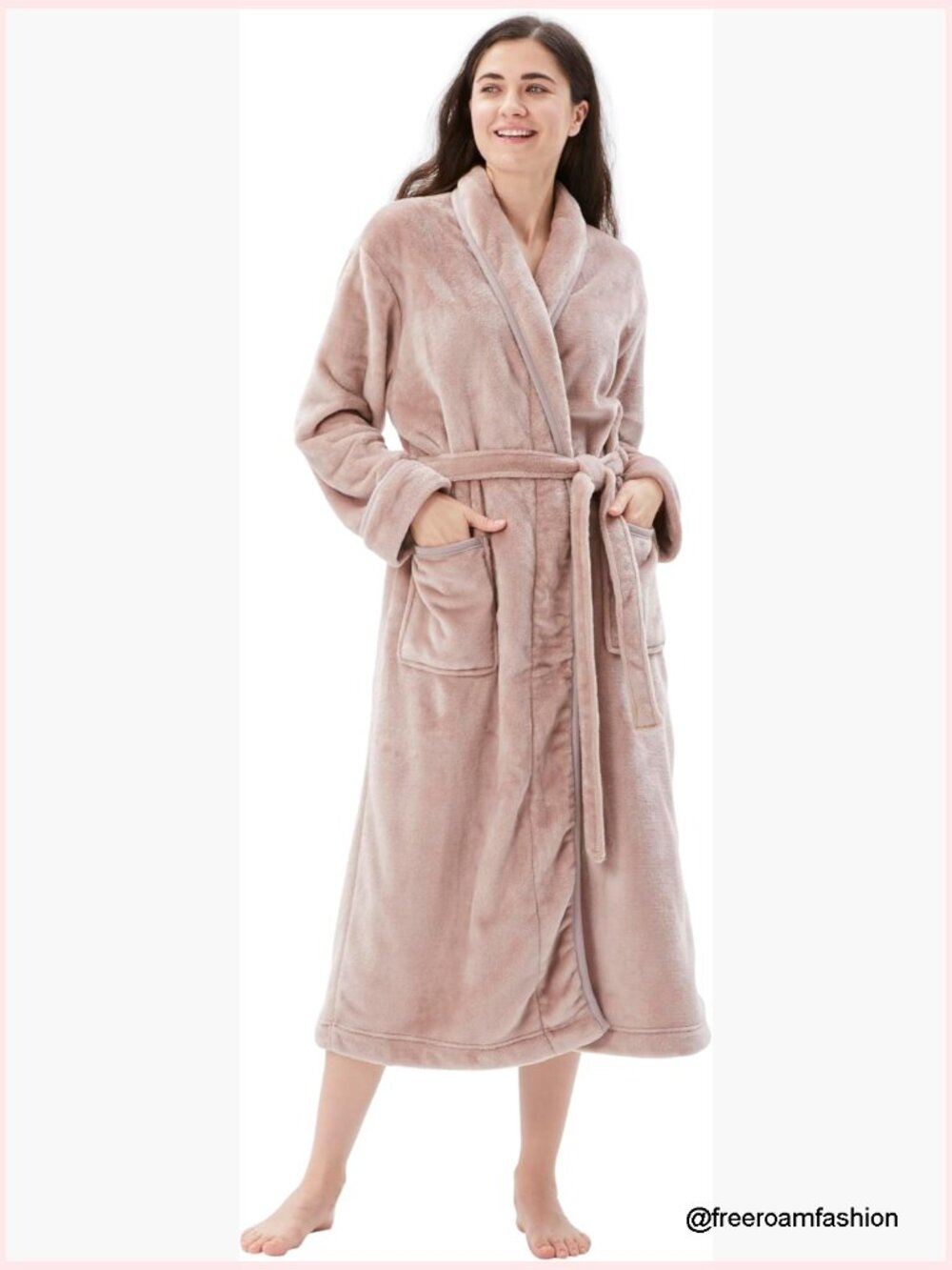 Plush Soft Robe for Women - Fluffy Warm Long Fleece Bathrobe with Hood & Pockets